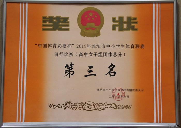 我校代表队在潍坊市中学生田径体育联赛上获总分第二名