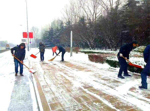 天寒地冻冰雪日，文中师生扫雪忙！
