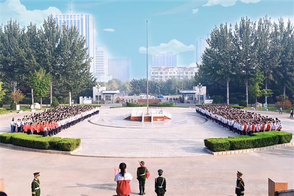 国庆献礼 | 我校举行“同升国旗 同唱国歌”升国旗仪式！