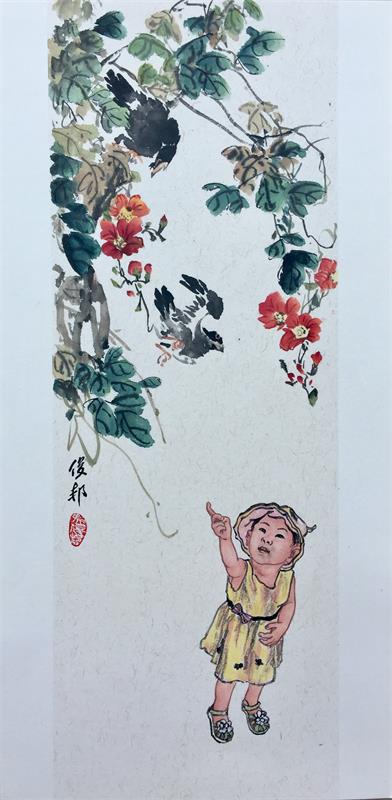 我校美术老师：致敬英雄，善待自然！